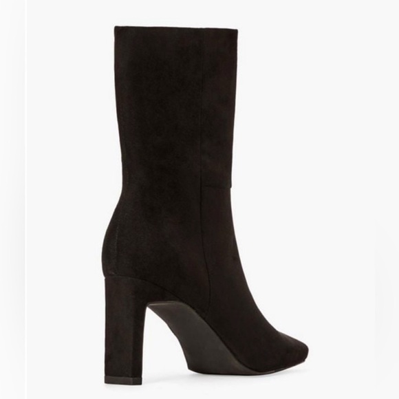Elegant Black Suede Ankle Boots JustFab - Lilliana Heeled Bootie EUC​ - Picture 4 of 10
